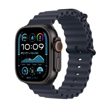 Oblíbené náramky Trail Loop, Alpine Loop a Ocean Band byly doplněny černým hardwarem, který doplňuje nový černý titanový povrch hodinek Apple Watch Ultra 2.