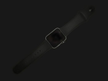 Apple Watch s černým řemínkem položené na tmavém pozadí s vypnutou obrazovkou. Vhodné pro články zaměřené na řešení problémů s nefunkčními hodinkami a černou obrazovkou.