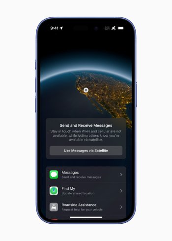 Řada iPhone 16 nabízí průlomové satelitní funkce, včetně **Emergency SOS** přes satelit, **Roadside Assistance** přes satelit a možnosti sdílet svou polohu prostřednictvím satelitu v aplikaci **Najít**.