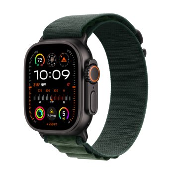 Oblíbené náramky Trail Loop, Alpine Loop a Ocean Band byly doplněny černým hardwarem, který doplňuje nový černý titanový povrch hodinek Apple Watch Ultra 2.