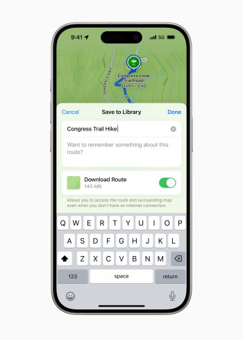 Tento podzim mohou uživatelé Apple Maps prozkoumávat tisíce turistických tras v národních parcích USA a uložit si je pro offline použití.