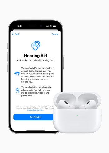 AirPods Pro 2 budou od konce podzimu podporovat klinicky ověřenou funkci Sluchadlo, která je dostupná bez lékařského předpisu a navržena pro uživatele s mírnou až středně závažnou ztrátou sluchu, čímž rozšiřuje jejich možnosti péče o sluch.