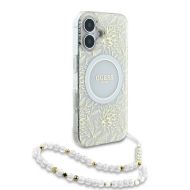 GUESS Flowers Allover Electro Pearl Strap MagSafe iPhone 16 Plus