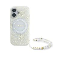 GUESS Flowers Allover Electro Pearl Strap MagSafe iPhone 16 Plus