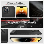 Pouzdro Spigen Rugged Armor MagFit iPhone 14 Pro Max černé