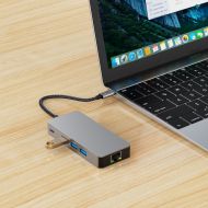 Tech-Protect HB05 USB-C Hub 9v1 USB2.0+3.0 HDMI 4K60Hz SD TF PD100W RJ45 space grey