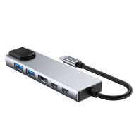 Tech-Protect HB02 USB-C Hub 6v1 USB3.0 HDMI 4K 30HZ RJ45 PD100W space grey