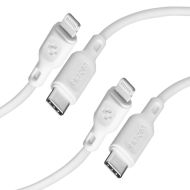 Kabel Spigen Essential MFi C10CL USB-C / Lightning 2-Pack 1m Bílý