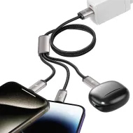 Kabel Tech-Protect UltraBoost 3v1 YJ-0047 USB-A na Lightning, USB-C a micro USB šedý