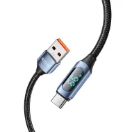 Tech-Protect UltraBoost LED YJ-0035 Kabel USB-A na USB-C 66W/6A 100cm černý/modrý