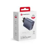 Nabíječka Forcell F-Energy VT-42B 2xUSB-C & USB-A GaN 65W 4A PD/QC4.0 šedá