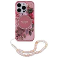 GUESS Flowers Pearl Strap MagSafe iPhone 16 Pro Max