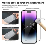 JP 3D sklo s instalačním rámečkem, iPhone 14 Pro MAX, černé