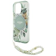 GUESS Flowers Pearl Strap MagSafe iPhone 16 Pro Max