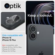 Spigen GLAStR OPTIK 2-Pack: Ochrana fotoaparátu iPhone 16 Plus / 16 crystal clear