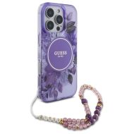 GUESS Flowers Pearl Strap MagSafe iPhone 16 Pro Max