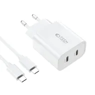 TECH-PROTECT C20W PD20W nabíječka do sítě + kabel USB-C / USB-C, bílá