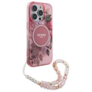 GUESS Flowers Pearl Strap MagSafe iPhone 16 Pro Max