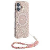 GUESS Flowers Allover Electro Pearl Strap MagSafe iPhone 16