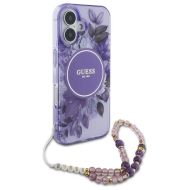 GUESS Flowers Pearl Strap MagSafe iPhone 16 Plus