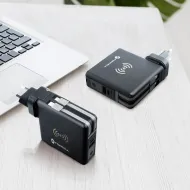 Forcell 20W 5v1 s powerbankou 10000mAh, USB-C/lightning a bezdrátovým nabíjením, černá