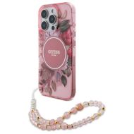 GUESS Flowers Pearl Strap MagSafe iPhone 16 Pro Max