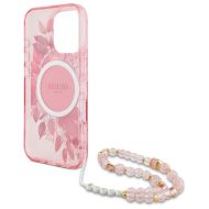 GUESS Flowers Pearl Strap MagSafe iPhone 16 Pro Max