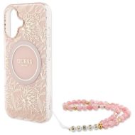 GUESS Flowers Allover Electro Pearl Strap MagSafe iPhone 16 Plus