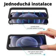 JP Privacy 3D sklo, 2 kusy, s instalačním rámečkem, iPhone 12, černé