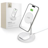 Tech-Protect QI15W-A39: Bezdrátová MagSafe nabíječka 2v1 pro Apple iPhone a AirPods