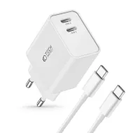 TECH-PROTECT C35W 2-portová nabíječka PD35W + USB-C/USB-C kabel, bílá