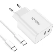 TECH-PROTECT C35W 2-portová nabíječka PD35W + USB-C/USB-C kabel, bílá