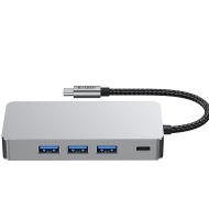 Tech-Protect HB05 USB-C Hub 9v1 USB2.0+3.0 HDMI 4K60Hz SD TF PD100W RJ45 space grey