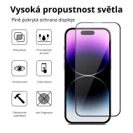 JP 3D sklo s instalačním rámečkem, iPhone 14 Pro MAX, černé