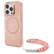 GUESS Flowers Allover Electro Pearl Strap MagSafe iPhone 16 Pro