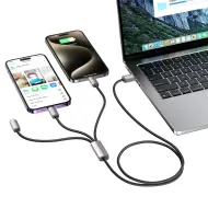 Kabel Tech-Protect UltraBoost 3v1 YJ-0047 USB-A na Lightning, USB-C a micro USB šedý