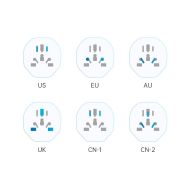 Univerzální cestovní adaptér Tech-Protect From EU WL-09 do EU zásuvky bílý