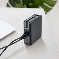 Forcell 20W 5v1 s powerbankou 10000mAh, USB-C/lightning a bezdrátovým nabíjením, černá