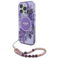 GUESS Flowers Pearl Strap MagSafe iPhone 16 Pro Max