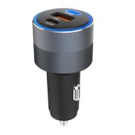 Forcell F-Energy ALU 2x USB-C & USB-A 65W Nabíječka do auta - šedá