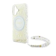 GUESS Flowers Allover Electro Pearl Strap MagSafe iPhone 16 Plus