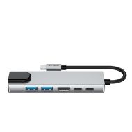 Tech-Protect HB02 USB-C Hub 6v1 USB3.0 HDMI 4K 30HZ RJ45 PD100W space grey