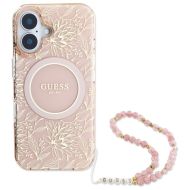 GUESS Flowers Allover Electro Pearl Strap MagSafe iPhone 16 Plus