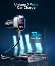 JOYROOM JR-CL03 Multi 5 Ports (3+2) USB Car Charger