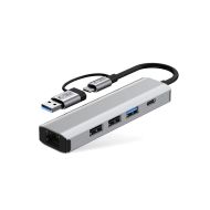 Tech-Protect HB03 USB-C / USB-A Hub 5v1 USB2.0 USB3.0 RJ45 PD100W space grey