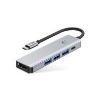 Tech-Protect HB01 USB-C Hub adaptér 5v1 USB3.0 HDMI 4K 60HZ PD100W space grey