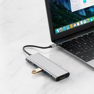 Tech-Protect HB04 USB-C Hub 9v1 USB2.0+3.0 HDMI 4K60Hz SD TF PD100W Jack 3,5mm space grey