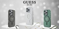 GUESS HardCase IML Glitter MagSafe + Pearl Strap iPhone 16 Pro