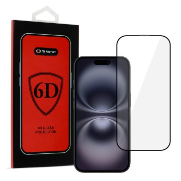 Tvrzené sklo Tel Protect 6D 9H Glass Protection iPhone 16 Plus černé