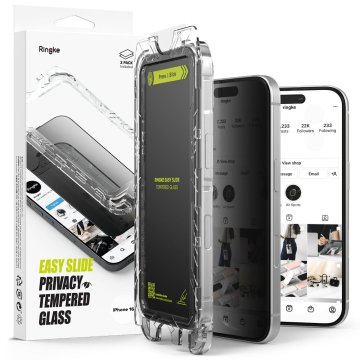 Ringke EASY SLIDE PRIVACY 2-Pack Privátní tvrzená skla na iPhone 16/15